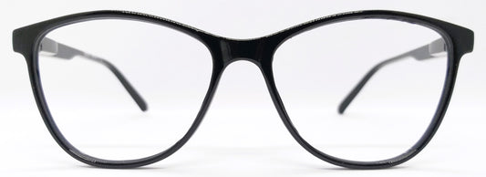 VE Glossy Black Round Frame for Men & Women