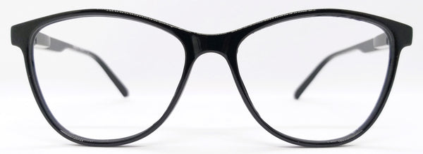 VE Glossy Black Round Frame for Men & Women