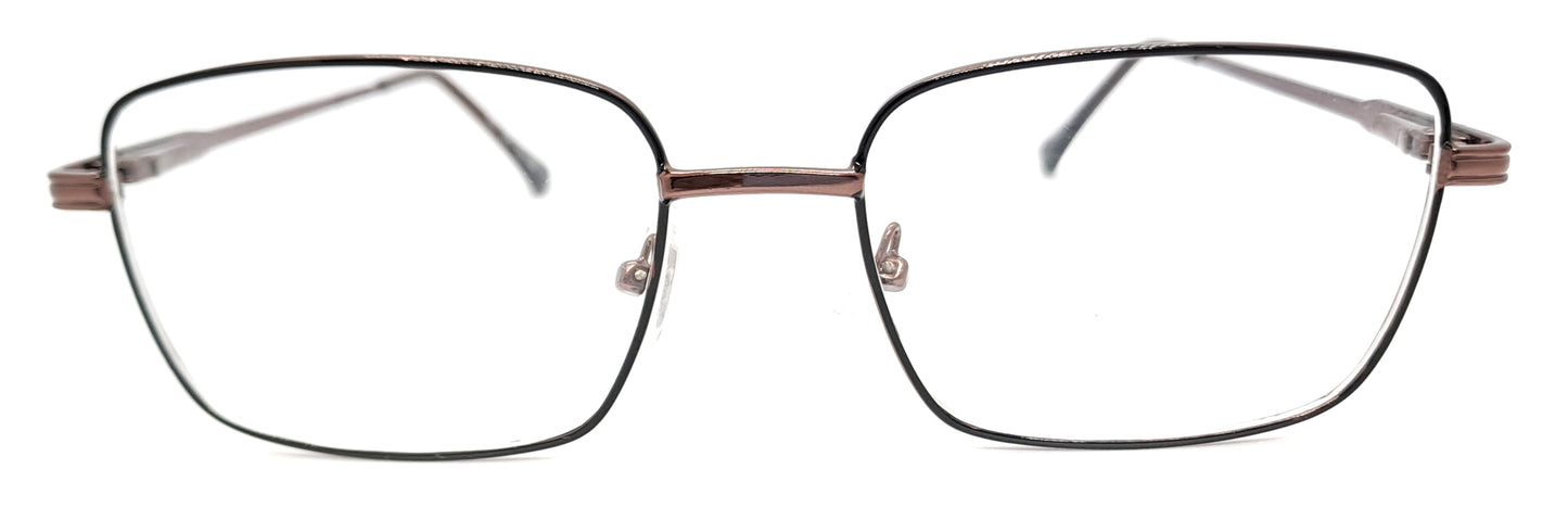 VE Black & Brown Rectangle Metal Frame for Men & Women