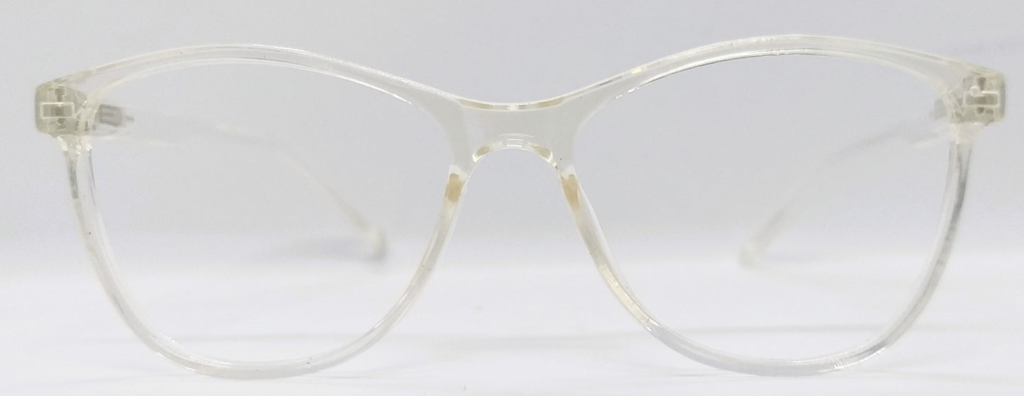 VE Transparent White Round Frame for Men & Women