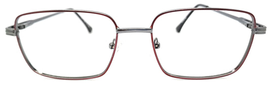 VE Maroon & Gunmetal Rectangle Metal Frame for Men & Women