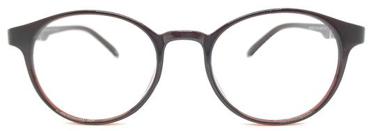 VE Transparent Brown Round Frame for Men & Women