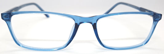 VE Transparent Blue Rectangle Frame for Men & Women