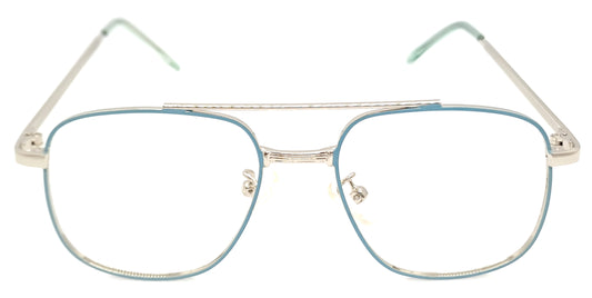 VE Teal Blue Square Frame for Men & Women
