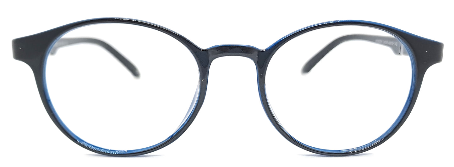 VE Black & Blue Round Frame for Men & Women