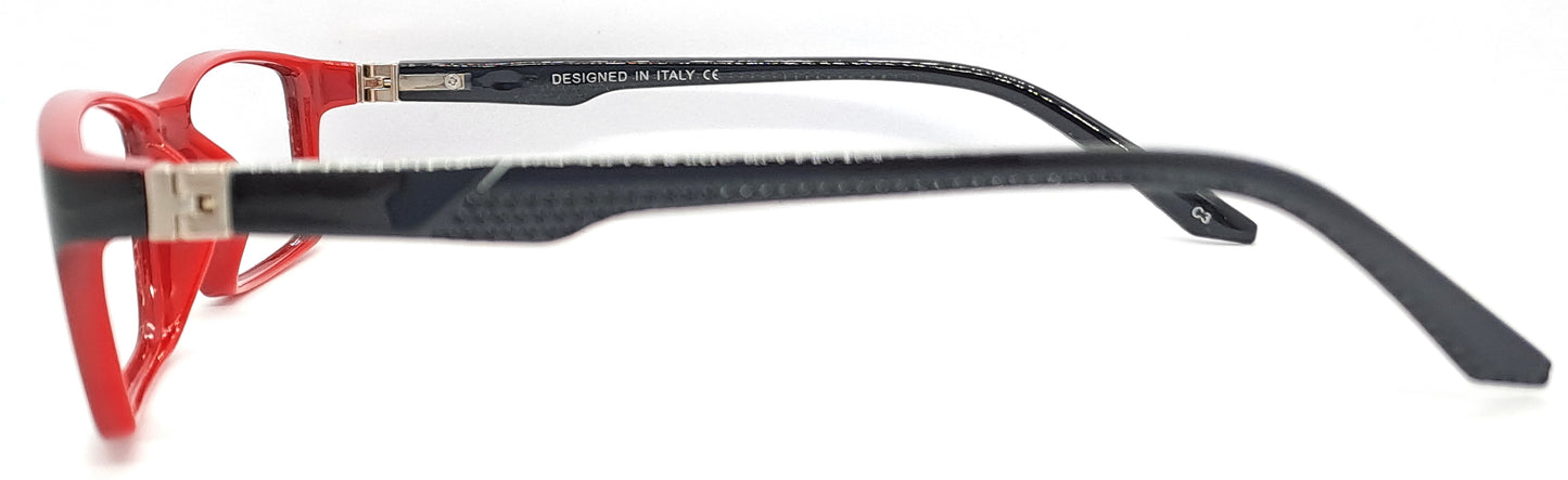 VE Black & Red Rectangle Frame for Men & Women