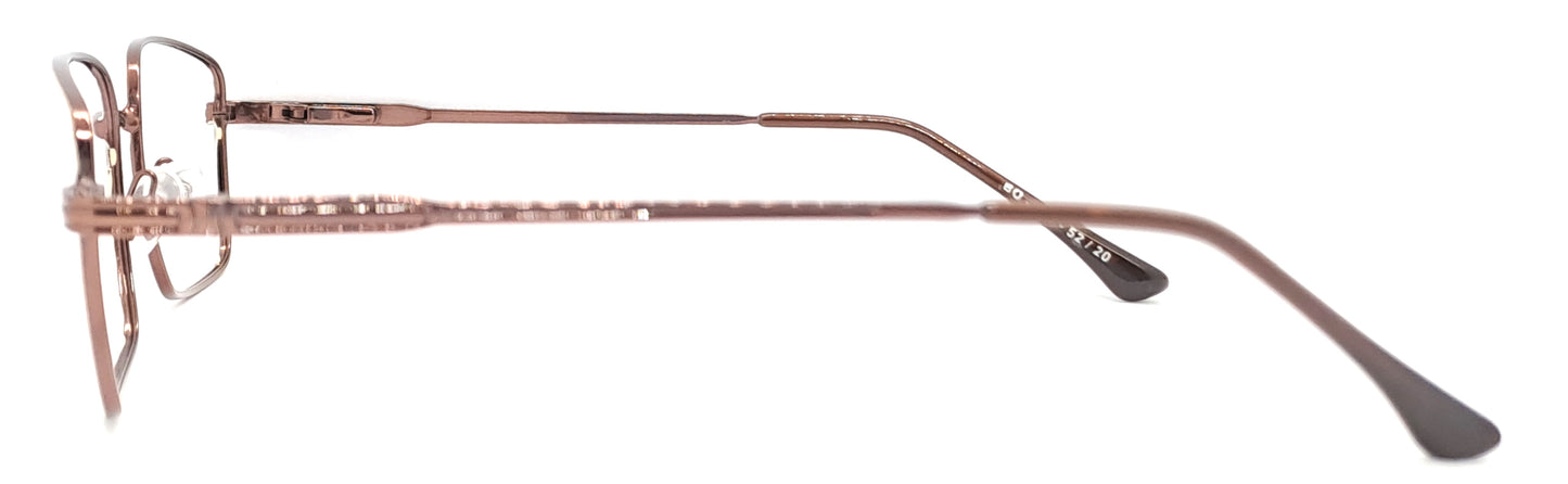 VE White & Brown Rectangle Metal Frame for Men & Women