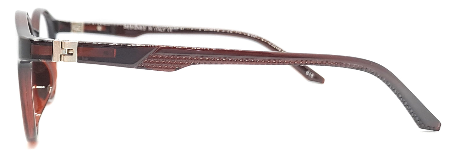VE Transparent Brown Round Frame for Men & Women