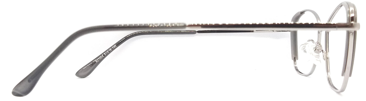VE Silver & Grey Cat Eye Metal Frame for Men & Women