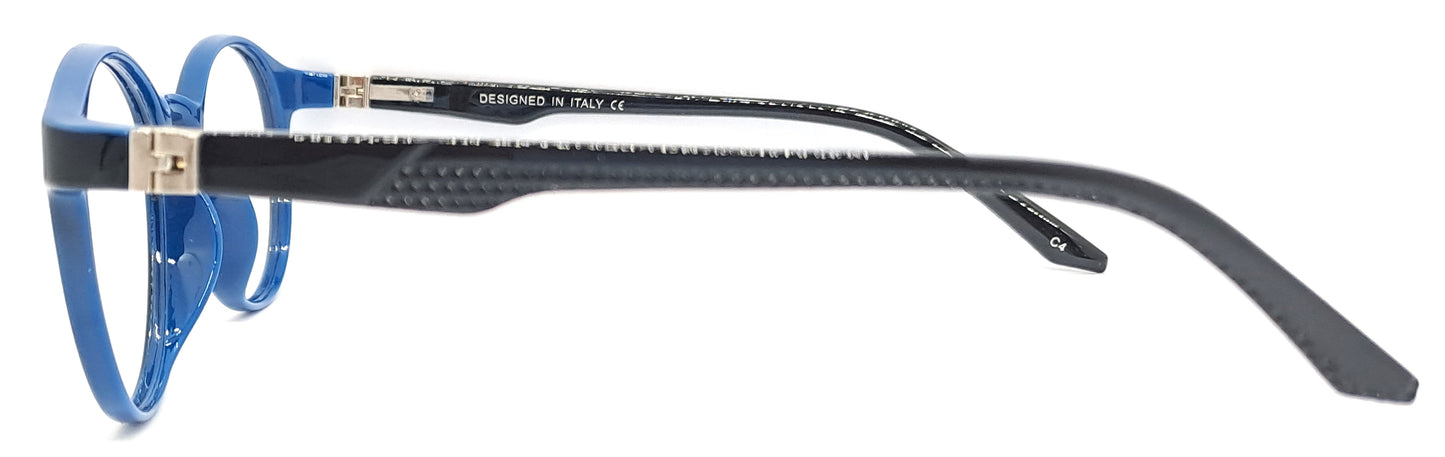 VE Black & Blue Round Frame for Men & Women