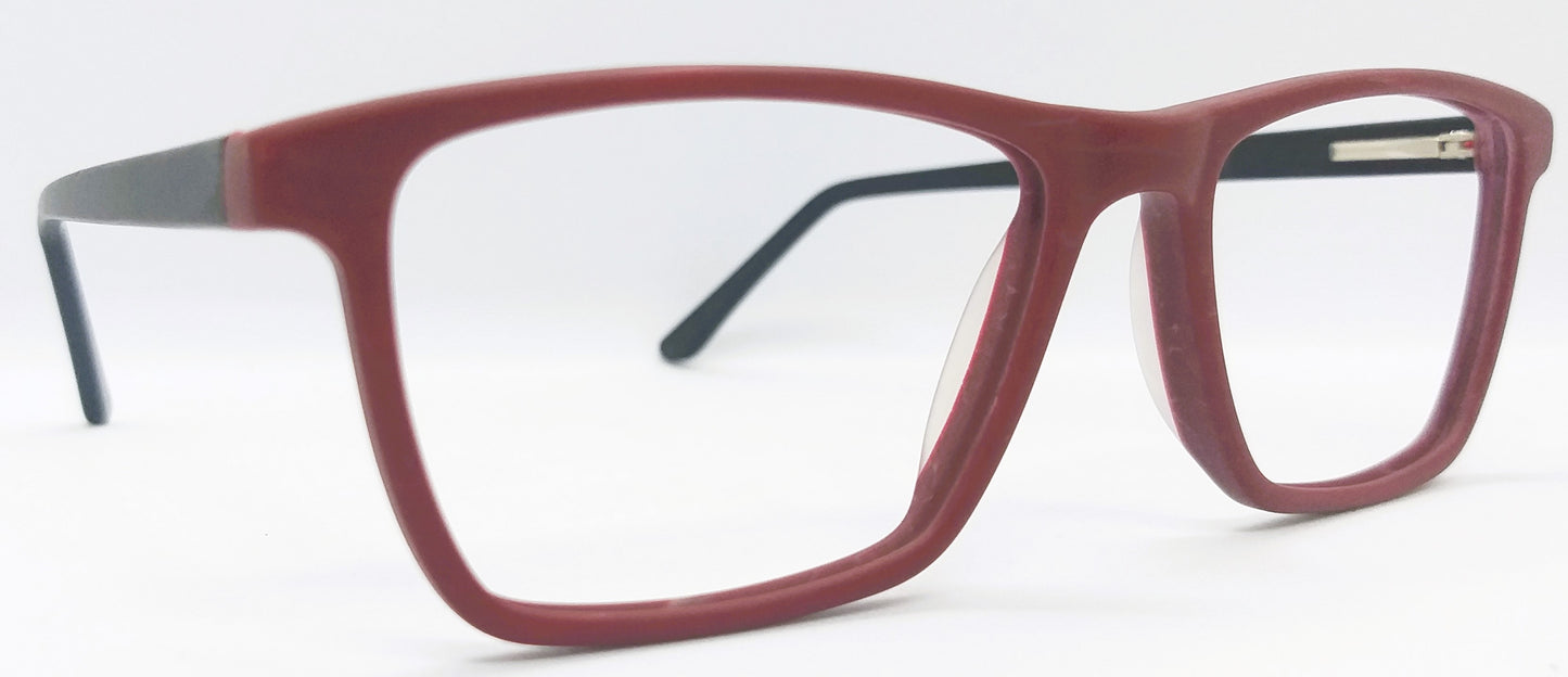 VE Dark RED Rectangle Hustle Frame for Men & Women