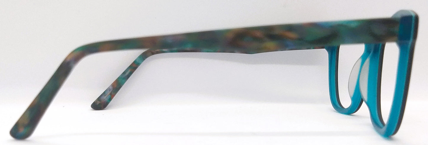 VE Met Blue Square Hustle Frame for Men & Women