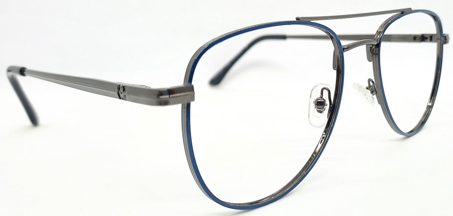 VE Gunmetal with Front Blue Aviator Frame for Men & Women