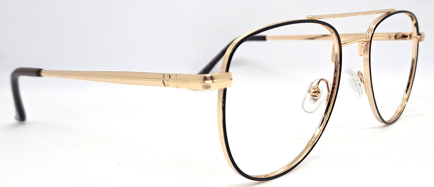 VE Gold With Black Front Aviator Frame for Men & Women