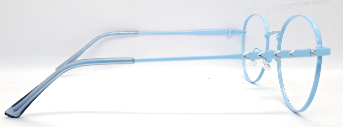 GA Blue Round Metal Frame for Men & Women