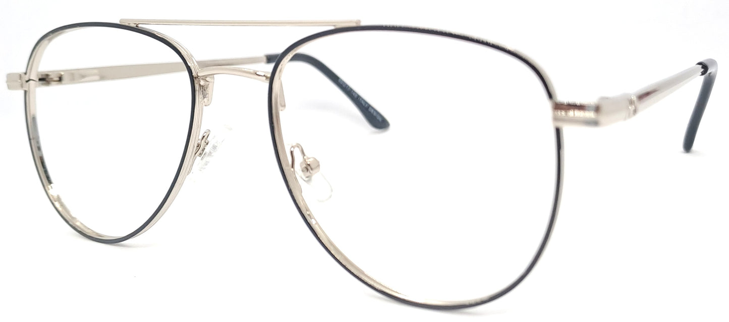 VE Silver With Front Black Aviator Frame for Men & Women