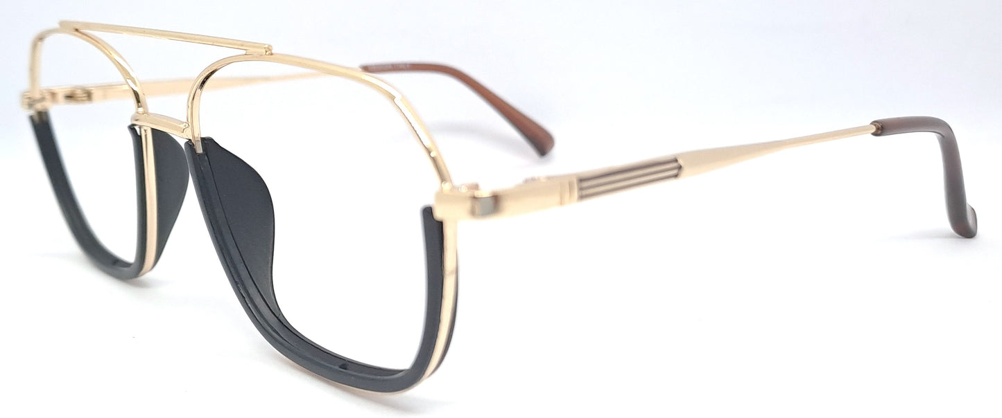 VE Gold & Black Square Frame for Men & Women