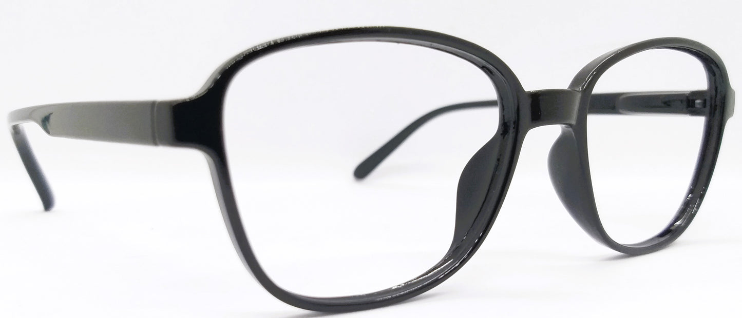 VE Glossy Black Square Frame for Men & Women