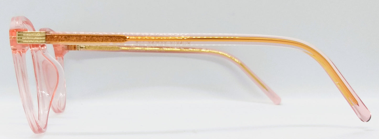 VE Target Pink Transparent Round Frame for Men & Women
