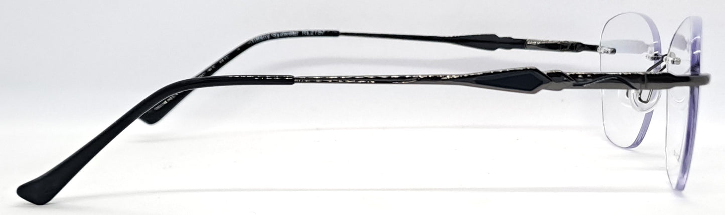 GA Rimless Oval Gunmetal Frame