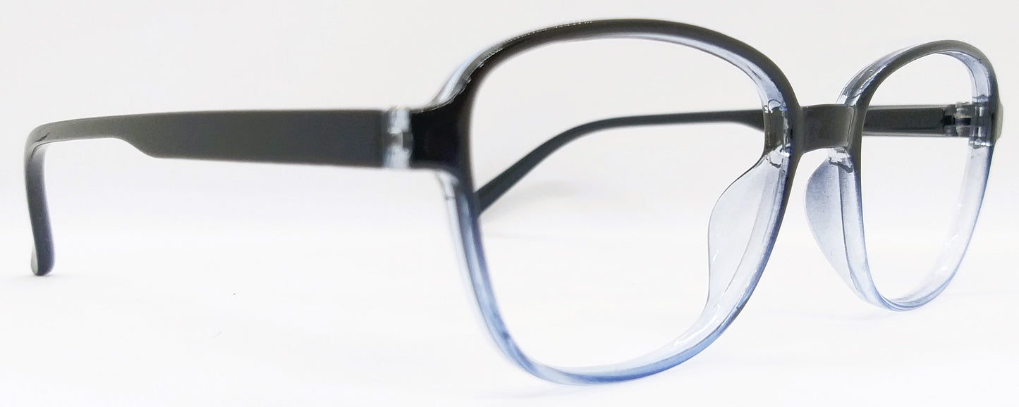 VE Black & Transparent Blue Square Frame for Men & Women