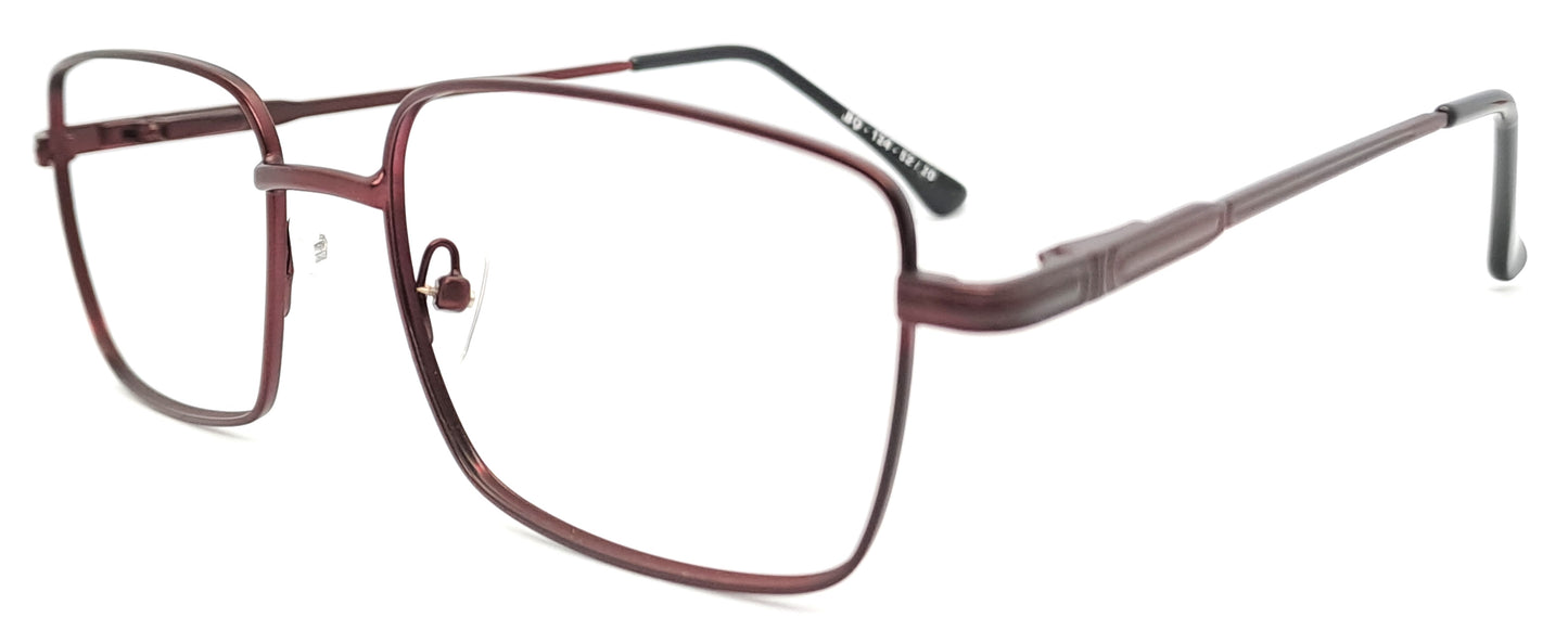 VE Maroon Rectangle Metal Frame for Men & Women