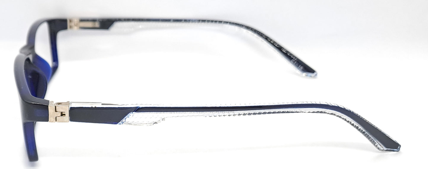 VE Transparent Blue Rectangle Frame for Men & Women