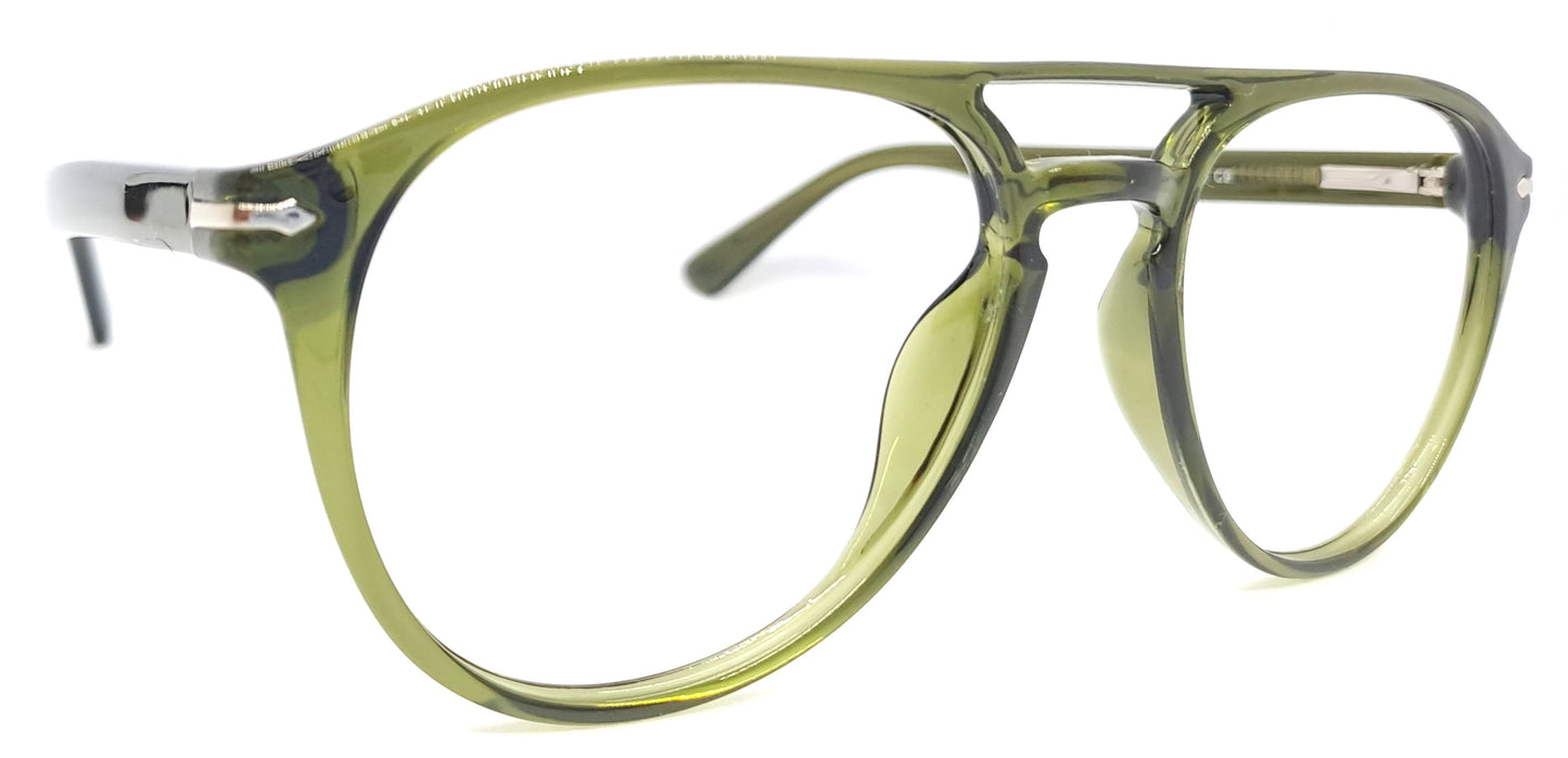 VE Transparent Green Aviator Frame for Men & Women