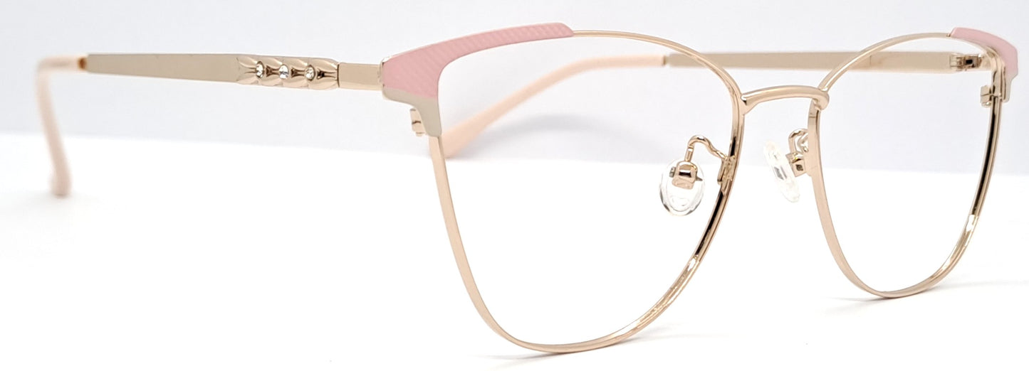 VE Cateye Pink & Gold Frame