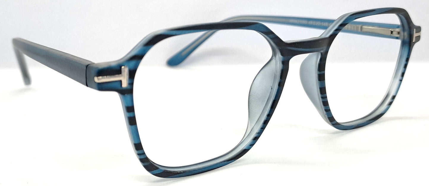 VE Blue Texture Square Frame for Men & Women