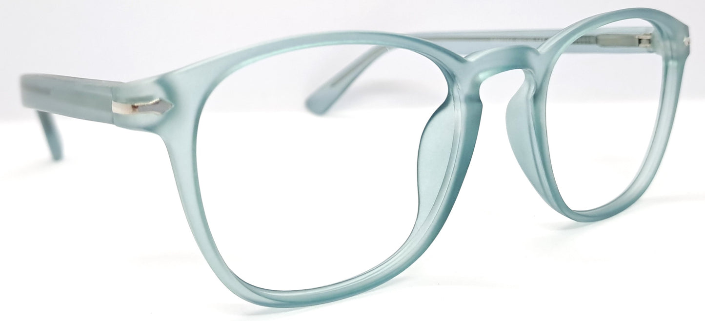 VE Transparent Blue Square Frame for Men & Women