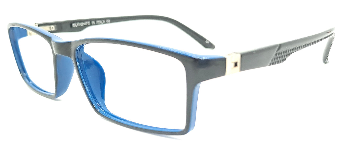 VE Black & Blue Rectangle Frame for Men & Women