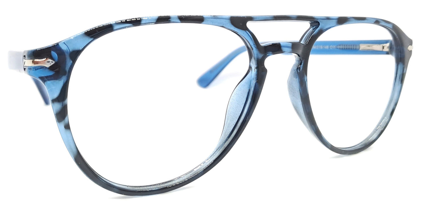 VE Texture Blue Aviator Frame for Men & Women