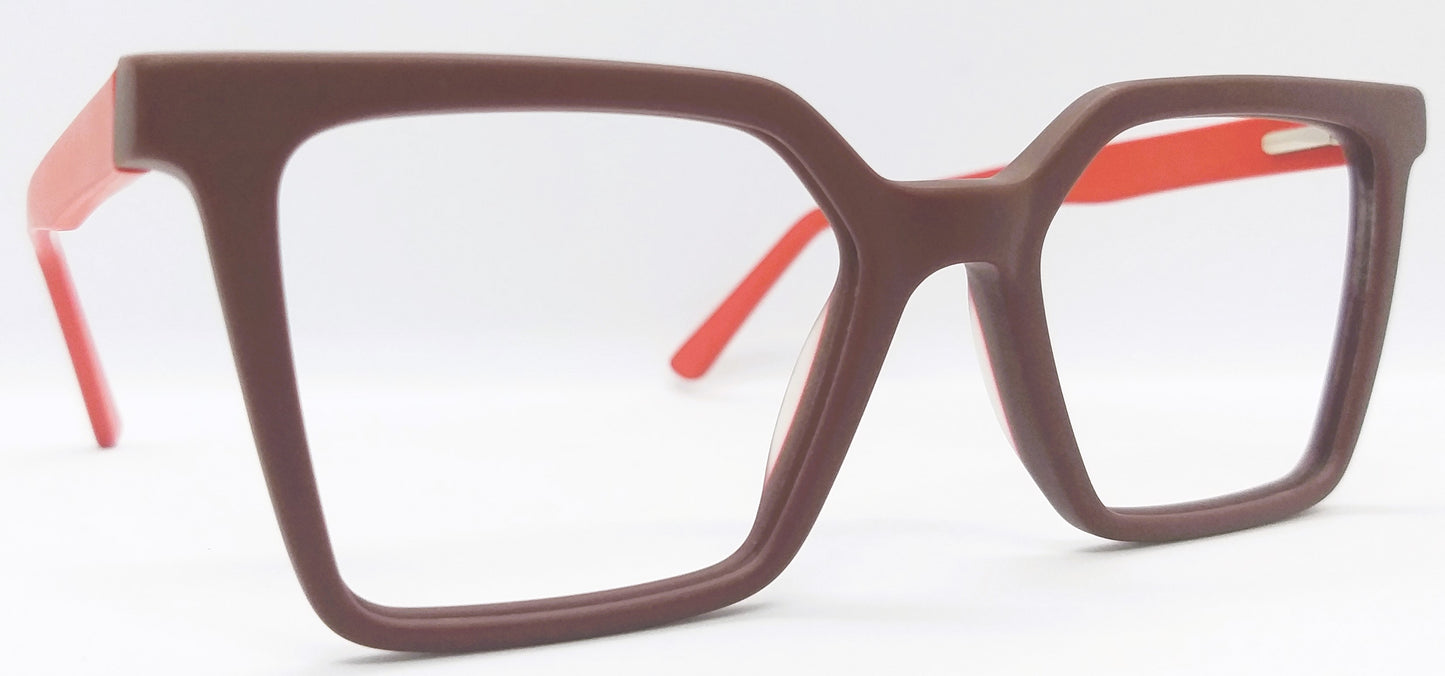 VE Brown Square Hustle Frame for Men & Women