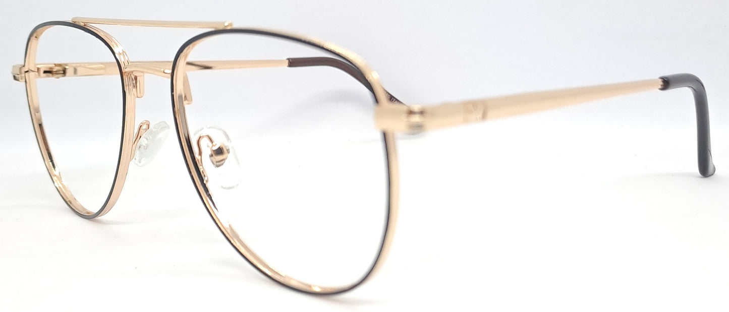 VE Gold With Black Front Aviator Frame for Men & Women