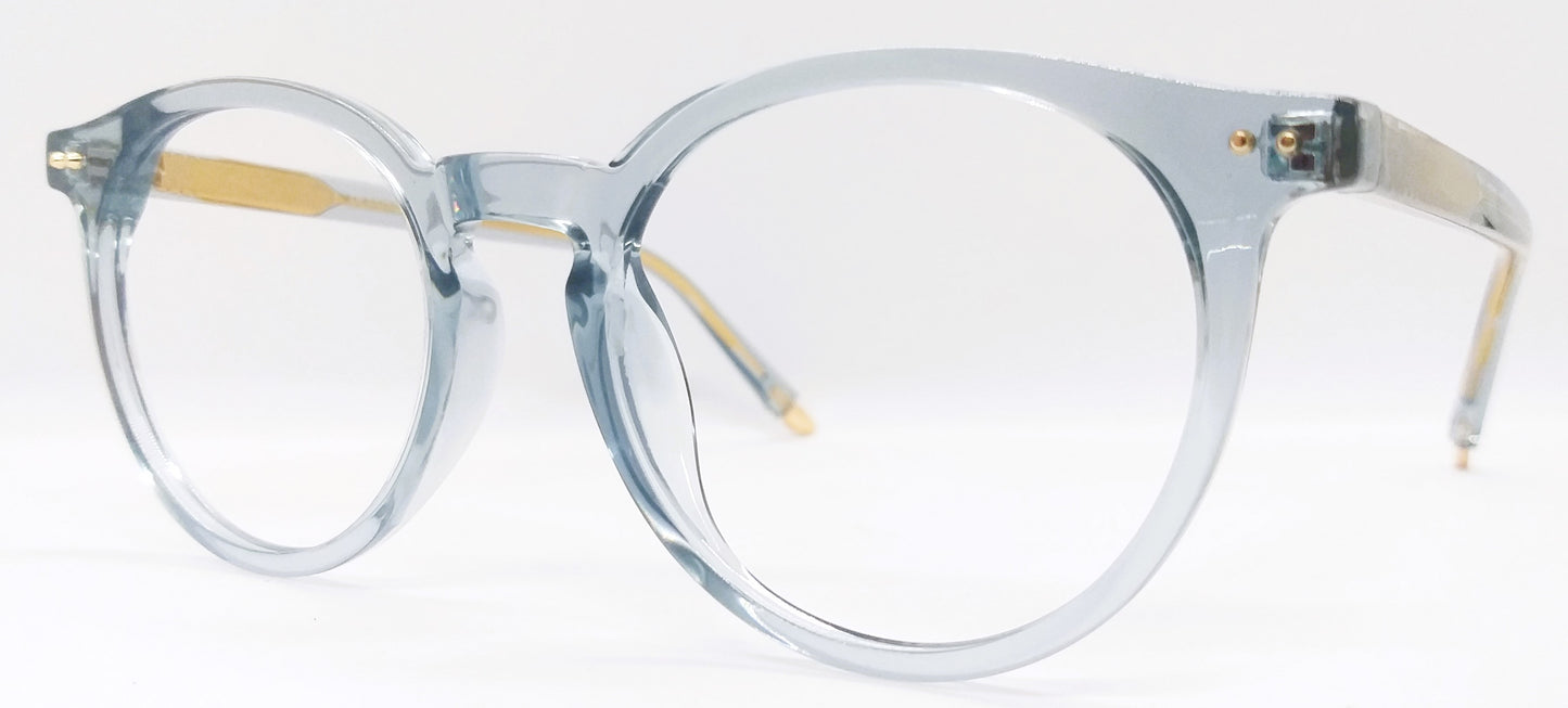 VE Target Transparent Blue Round Frame for Men & Women