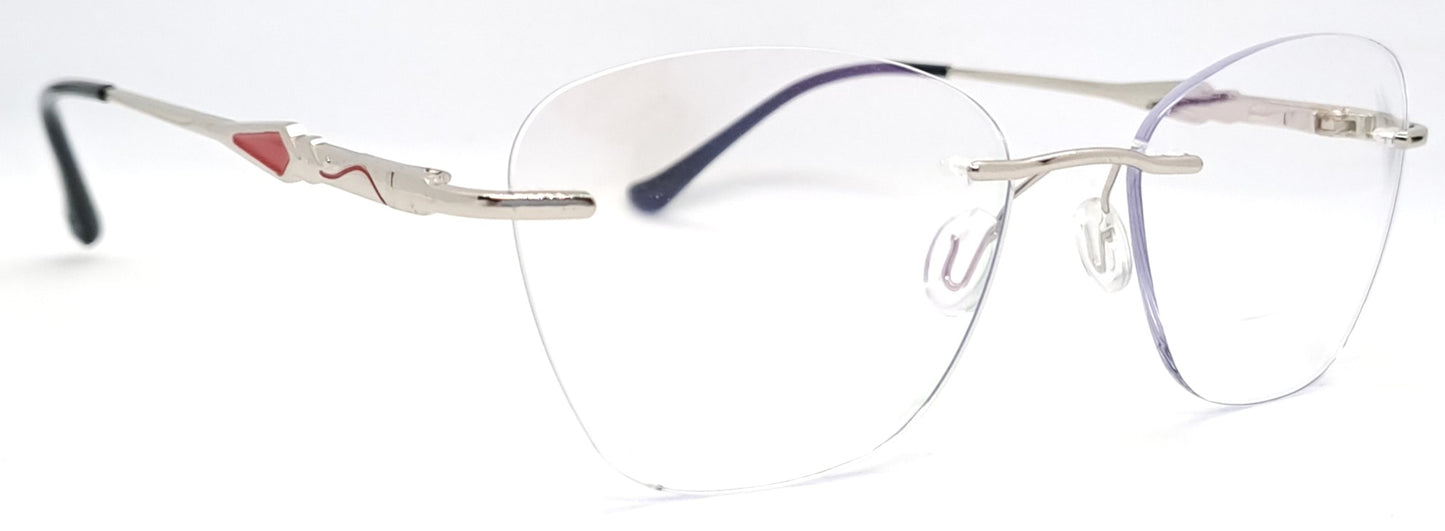 GA Rimless Oval Silver Frame