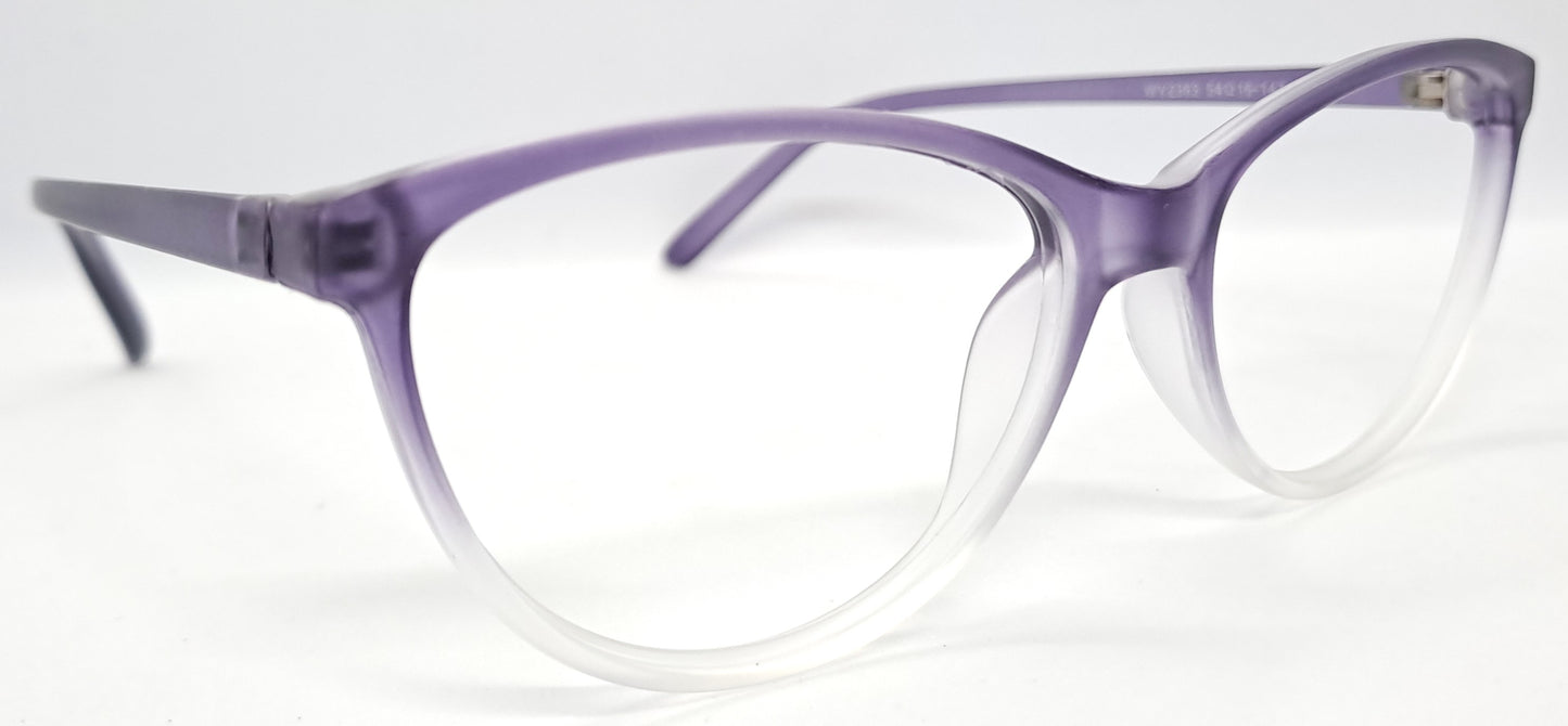 VE Purple & White Cat Eye Frame for Men & Women