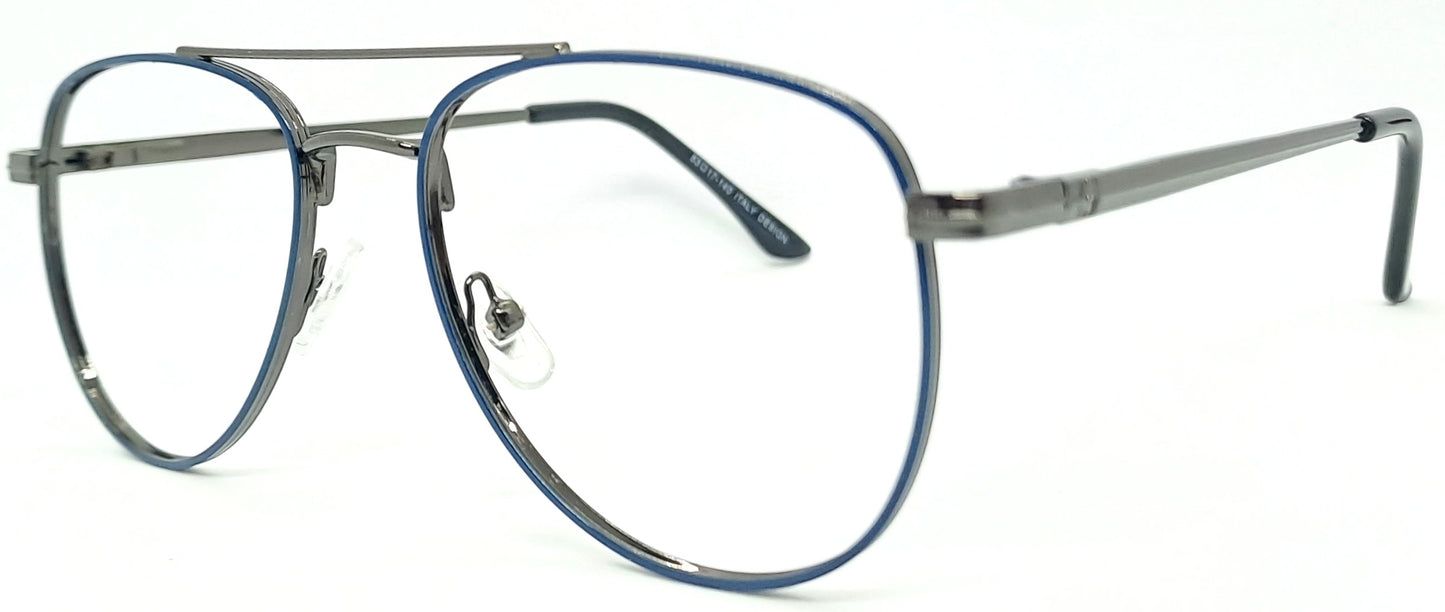 VE Gunmetal with Front Blue Aviator Frame for Men & Women