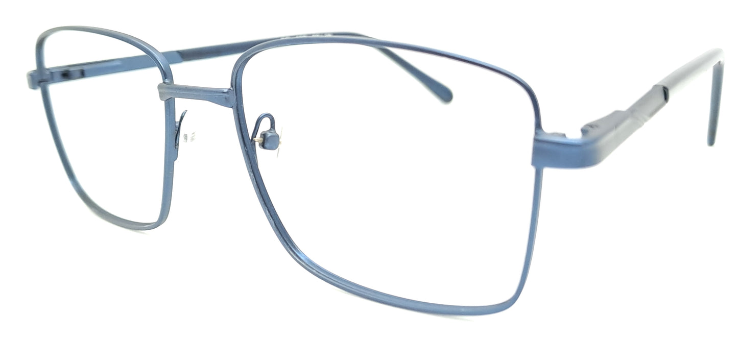 VE Blue Rectangle Metal Frame for Men & Women