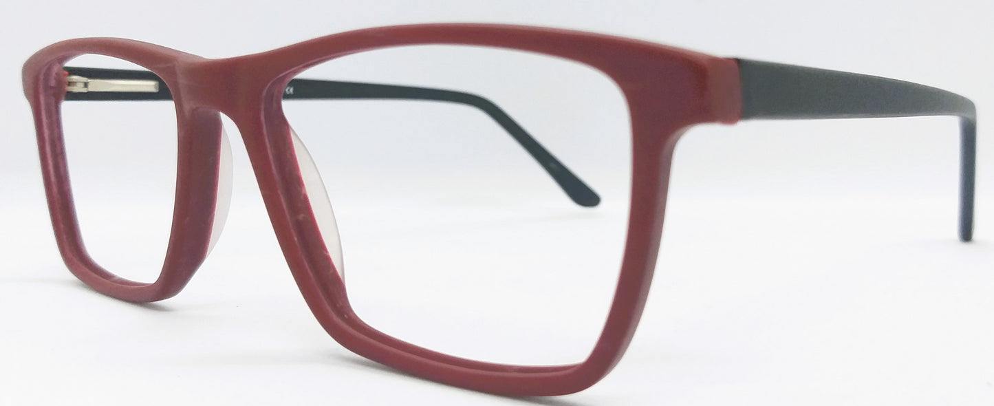 VE Dark RED Rectangle Hustle Frame for Men & Women