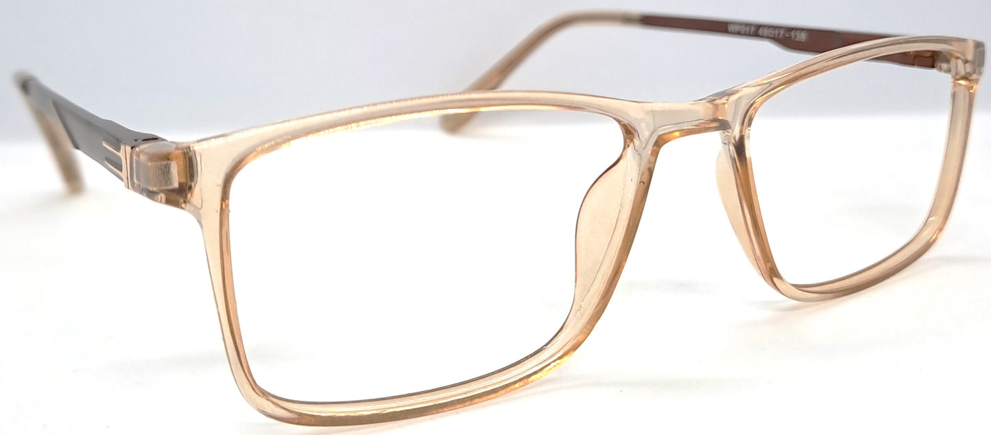 VE Yellow Transparent Rectangle Frame for Men & Women