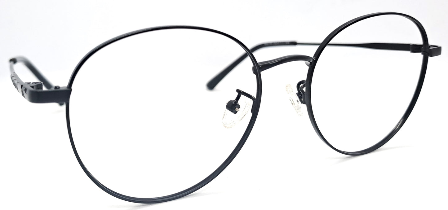 GA Black Round Metal Frame for Men & Women