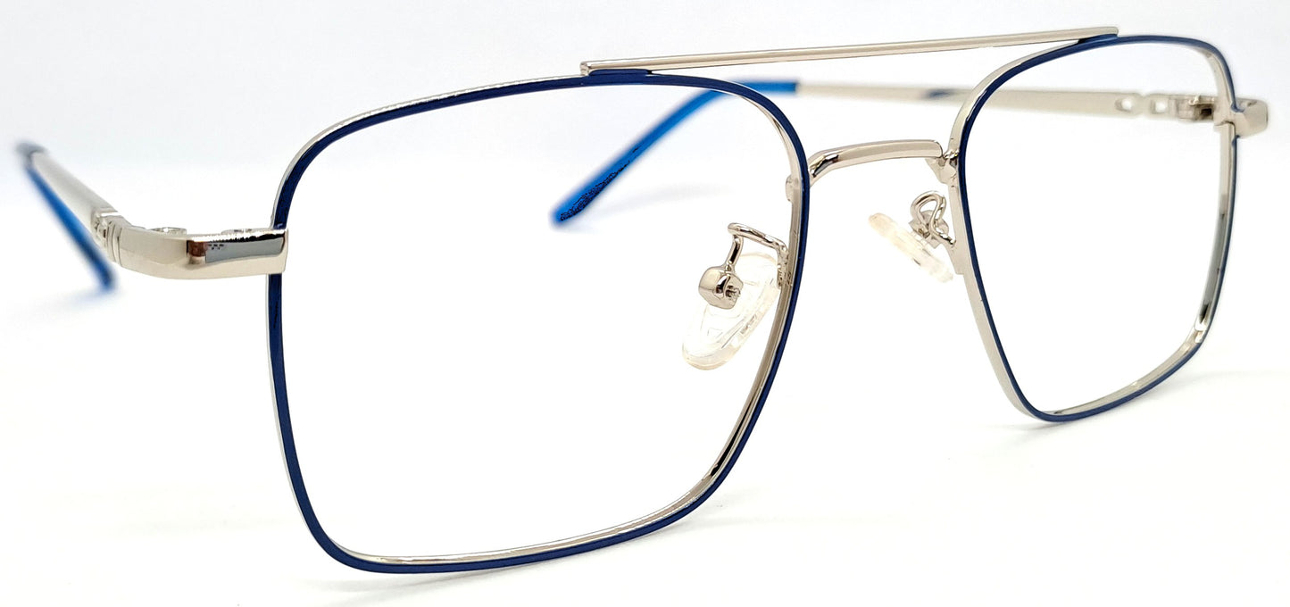 VE Blue & Silver Square Frame