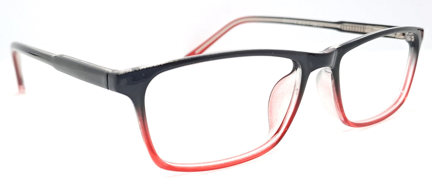 VE Black & Red Rectangle Frame for Men & Women