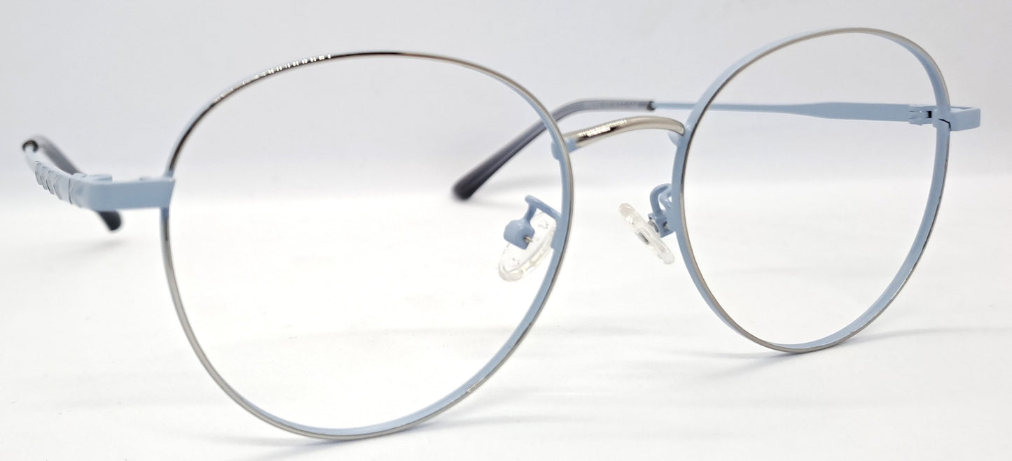 GA Sky Blue Round Metal Frame for Men & Women