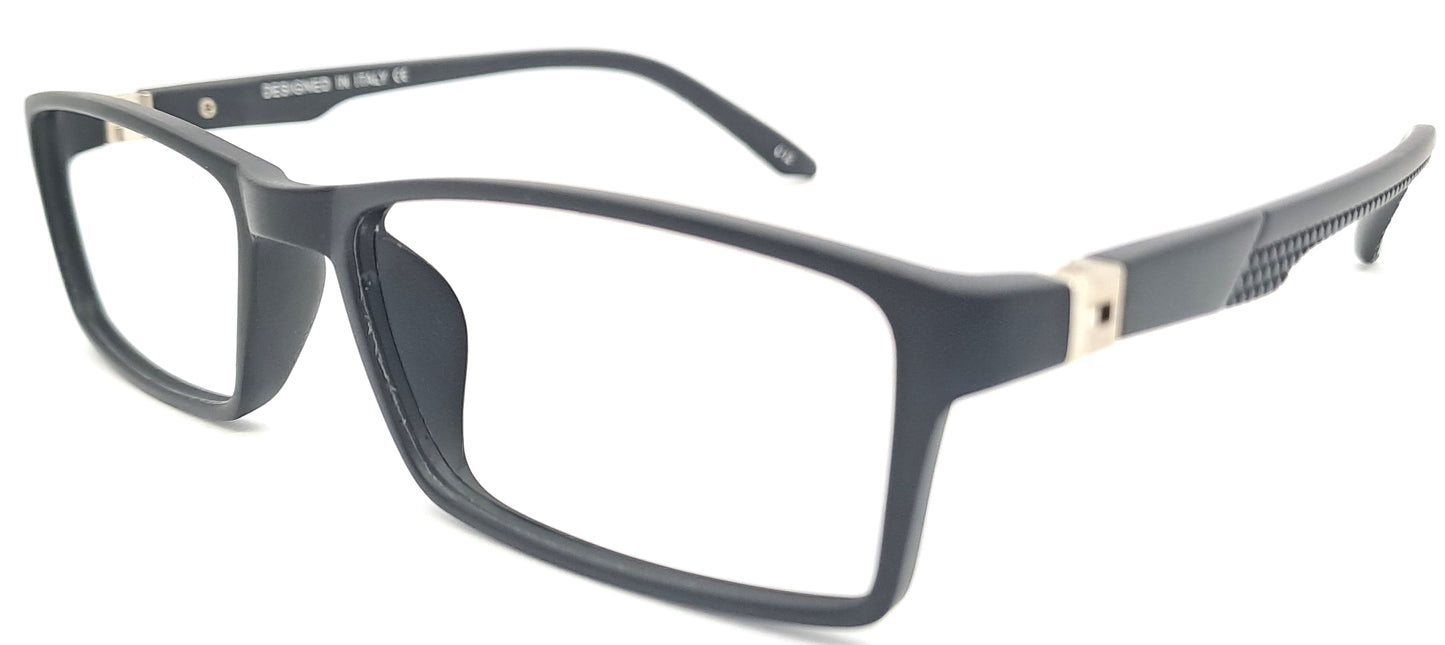 VE Met Black Rectangle Frame for Men & Women