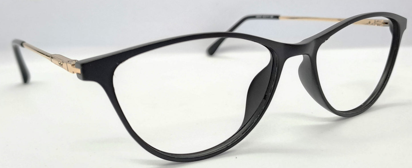 VE Black Cat Eye Frame for Men & Women