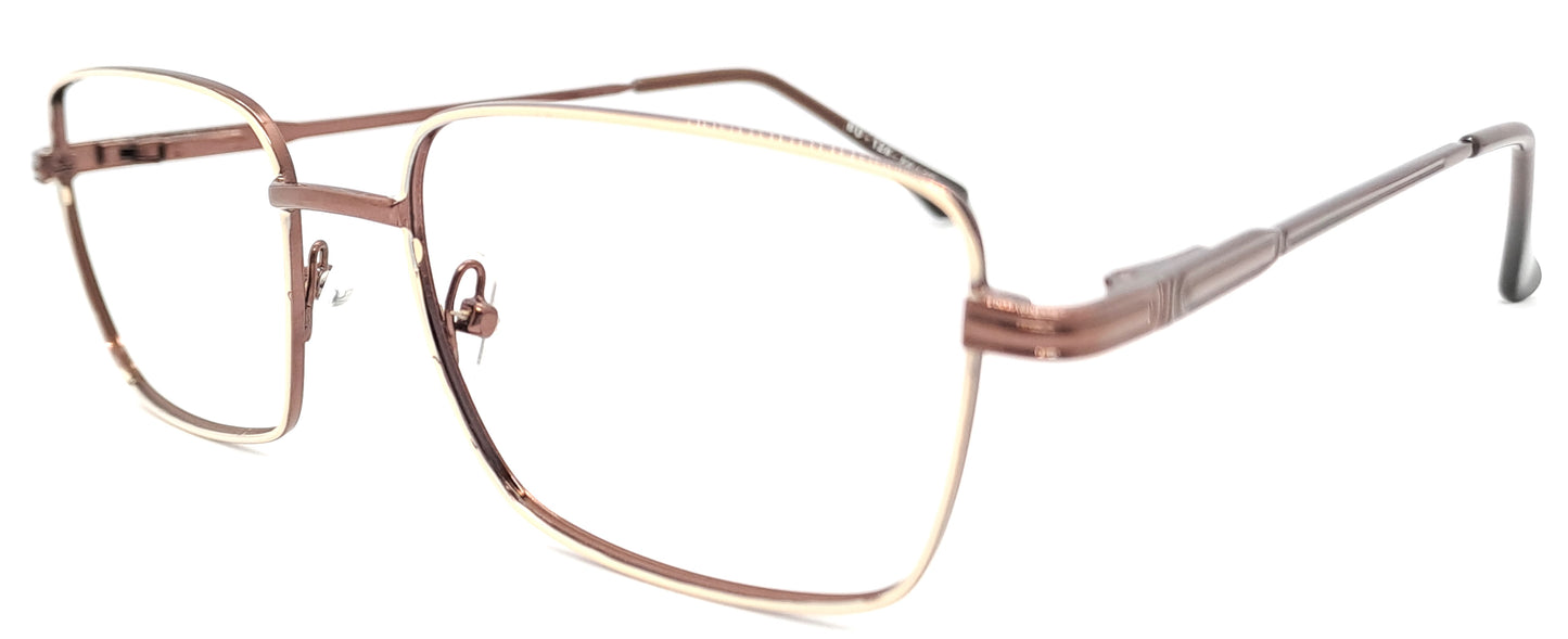 VE White & Brown Rectangle Metal Frame for Men & Women