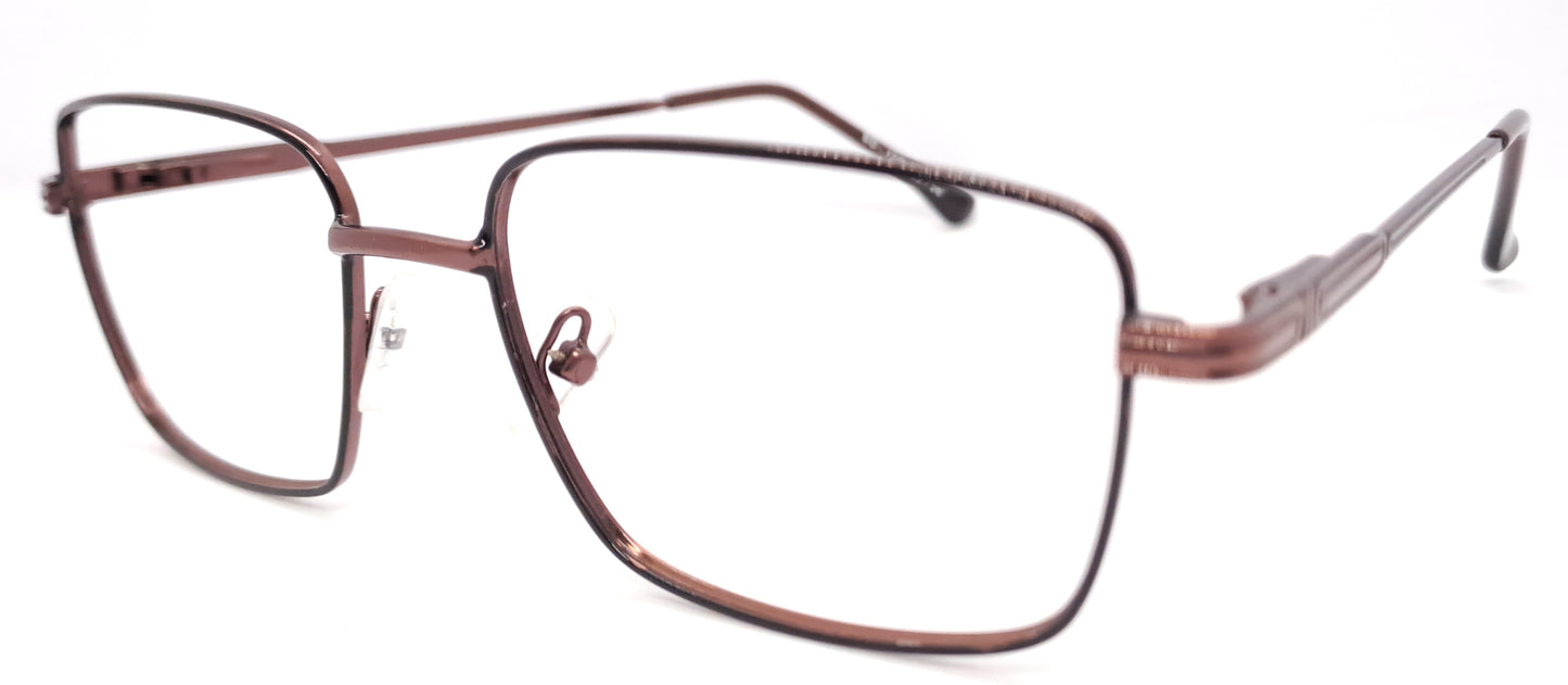 VE Black & Brown Rectangle Metal Frame for Men & Women